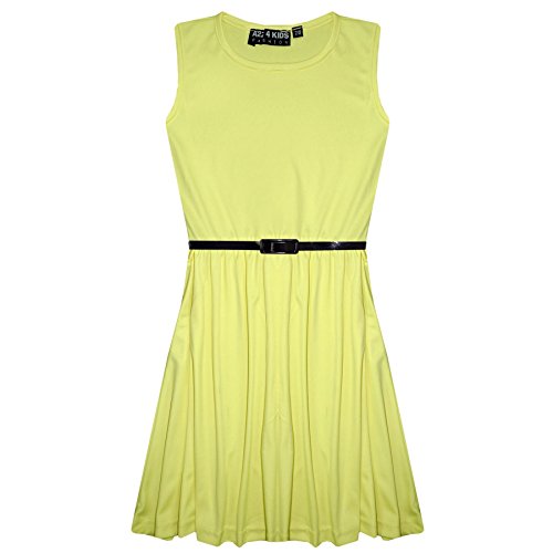 A2Z 4 Kids Mädchen Skater Kleid Kinder Party Kleider - New Skater Dress Lemon 9-10 von A2Z 4 Kids