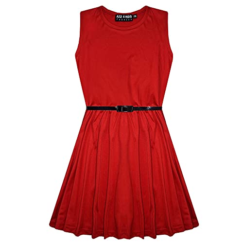 A2Z 4 Kids Mädchen Skater Kleid Kinder Party Kleider - New Skater Dress Red 9-10 von A2Z 4 Kids