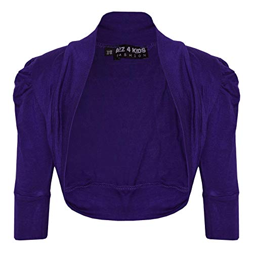 A2Z 4 Kids Mädchen Strickjacke Kinder Rüschen - Bolero Purple 5-6.1 von A2Z 4 Kids