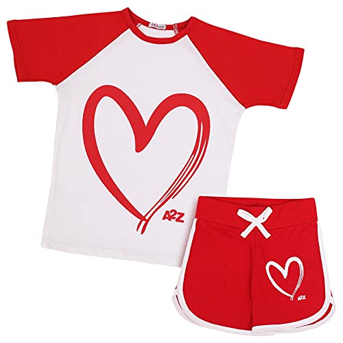 A2Z 4 Kids Mädchen T-Shirt Top Shorts Set Kurzarm Raglan Stil T Shirt Sport Sommer Outfits - Shorts Set 491 Red 9-10 A2Z 4 Kids Mädchen T-Shirt Top Shorts Set Kurzarm Raglan Stil T Shirt Sport Sommer Outfits - Shorts Set 491 Red 9-10 von A2Z 4 Kids