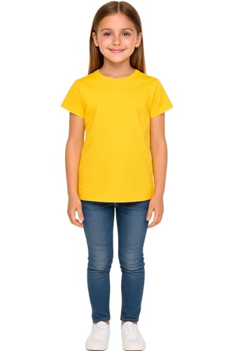 A2Z 4 Kids Mädchen T Shirts Baumwolle Unifarben Stilvoll Batik - Girls T Shirt Yellow 13 von A2Z 4 Kids