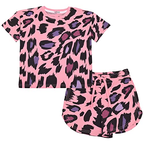 A2Z 4 Kids Mädchen Top Kinder Leopard Baby Rosa Kurze Hose Set Trendig Crop Top Aufflackern - Shorts Set 494 Baby Pink._9-10 von A2Z 4 Kids