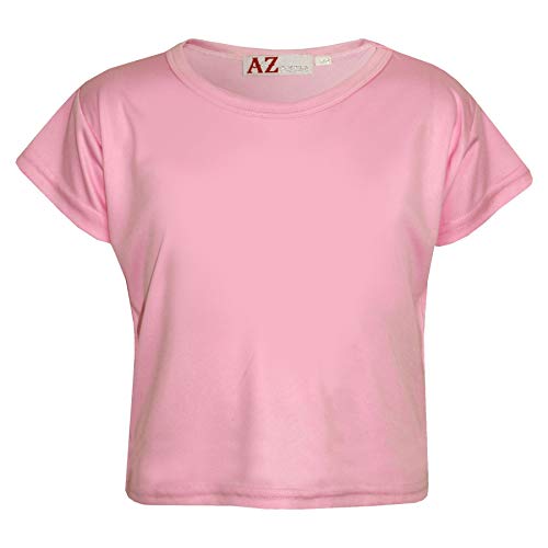 A2Z 4 Kids Mädchen Top Kids Schlicht - New Crop Top Plain Baby Pink 11-12 von A2Z 4 Kids