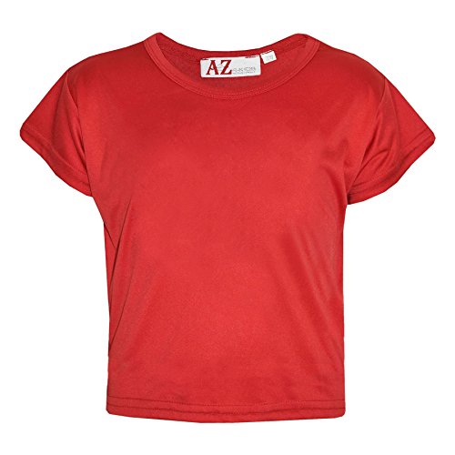 A2Z 4 Kids Mädchen Top Kids Schlicht - New Crop Top Plain Red 9-10 von A2Z 4 Kids