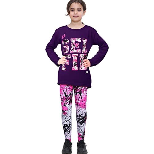 A2Z 4 Kids Mädchen Tops Kinder #Selfie Spritzer Aufdruck - Selfie Splash Set Purple L.S 11-12 von A2Z 4 Kids