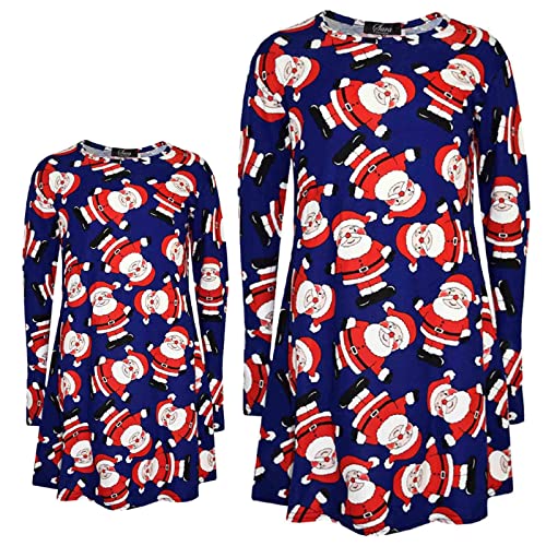 A2Z 4 Kids Mädchen Xmas Weihnachtsmann Kleid Neuheit Weihnachten - Xmas Dress. Santa Navy 7-8 von A2Z 4 Kids