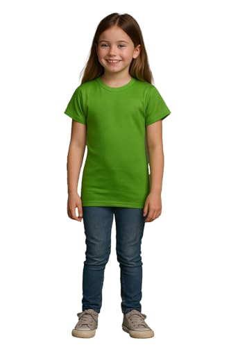 A2Z 4 Kids Mädchen T Shirts Baumwolle Unifarben Stilvoll Batik - Girls T Shirt Lime 9-10 von A2Z 4 Kids
