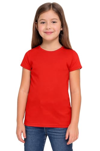 A2Z 4 Kids Mädchen T Shirts Baumwolle Unifarben Stilvoll Batik - Girls T Shirt Red 7-8 von A2Z 4 Kids