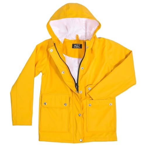 A2Z4 Kids PU Regenmantel Jacke Windjacke Wasserdicht Raincoat 625 Yellow 11-12 von A2Z 4 Kids