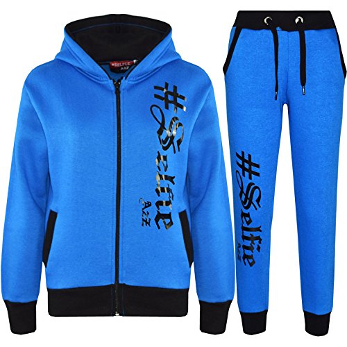 A2Z 4 Kids #SELFIE Königlich Blau Trainingsanzug Hoodie - T.S Selfie 002 Royal.11-12 von A2Z 4 Kids