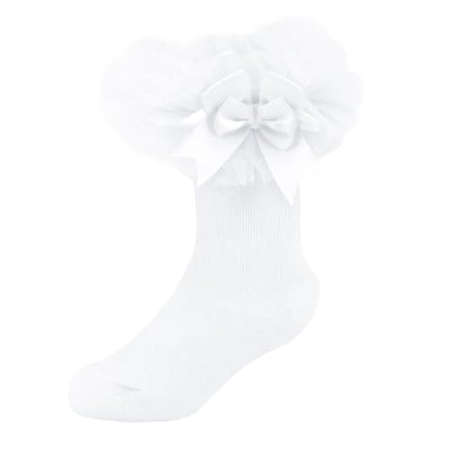 A2Z 4 Kids Säugling Baby Mädchen Tutu Socken Mit Verneigung Schnickschnack - Socks AZ867 White 0-3 M von A2Z 4 Kids