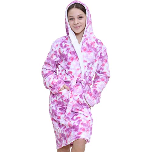 A2Z 4 Kids Sanft Leopard Druck Bademantel Dressing Kleid Nachtwäsche Vlies Vermummt Strand, Baden - Bathrobe 956 T.D Lilac 13 von A2Z 4 Kids