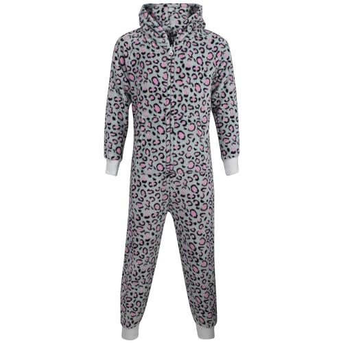 A2Z 4 Kids Tier Einteiler Für Kinder Mädchen Jungen Super Weich Kostüm Für Kinder - E.S Leopard Pink Grey 11-12. von A2Z 4 Kids