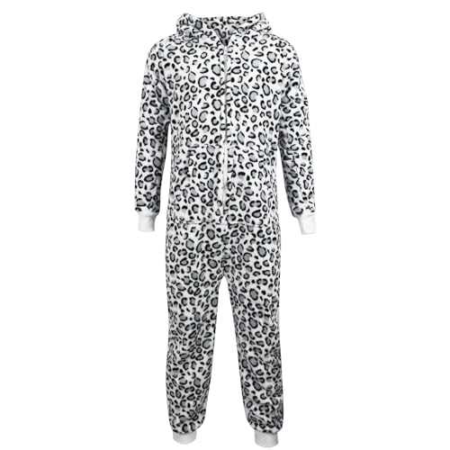 A2Z 4 Kids Tier Einteiler Für Kinder Mädchen Jungen Super Weich Kostüm Für Kinder - E.S Leopard Snow 7-8 von A2Z 4 Kids