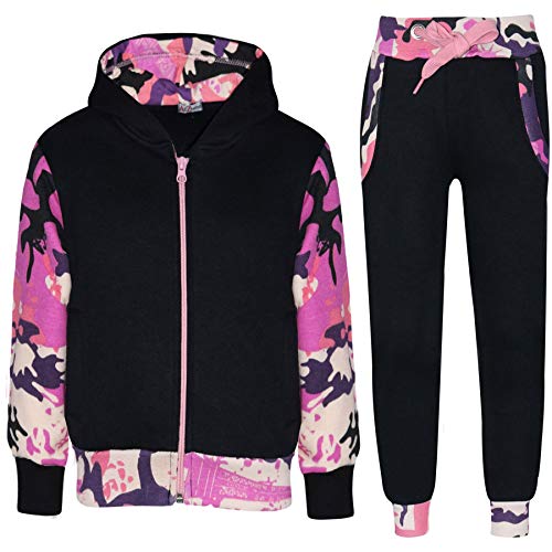 A2Z 4 Kids Trainingsanzug Mädchen Jungen Camo Baby Rosa Plain & Camouflage Aufdruck - T.S Plain 101 Camo Baby Pink.13 von A2Z 4 Kids