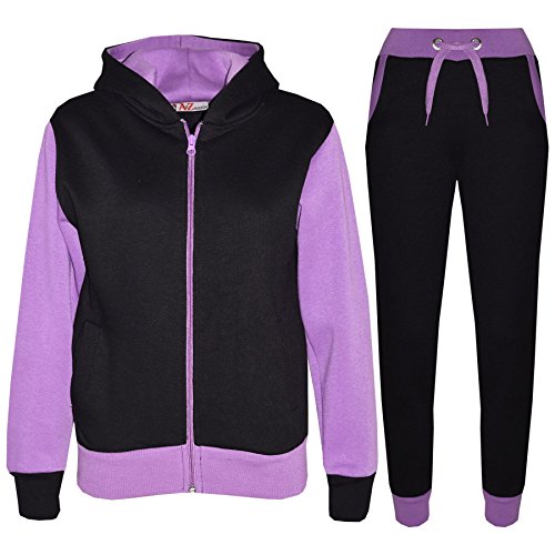 A2Z 4 Kids Trainingsanzug Mädchen Jungen Lila Plain & Camouflage Aufdruck - T.S Plain 101 Lilac._11-12 von A2Z 4 Kids