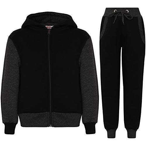 A2Z 4 Kids Trainingsanzug Mädchen Jungen Unisex Plain And Camouflage - T.S Plain 101 Charcoal 9-10 von A2Z 4 Kids