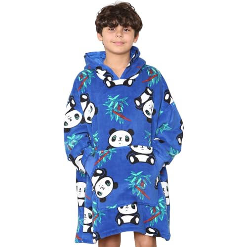 A2Z 4 Kids Ultra Weich Übergroß Hoodie Kuscheln Mit Vlies Auskleidung Stilvoll Mit Kapuze - Snuggle 927 Panda Electric Blue AZ_Short von A2Z 4 Kids