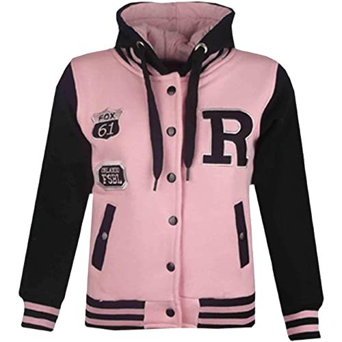 A2Z 4 Kids Unisex B.B Mit Kapuze R Mode FOX Uni-Jacke Baseball Stil - B.B Jacket Baby Pink & Black 13 von A2Z 4 Kids