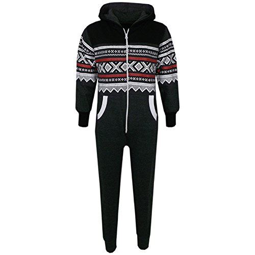 A2Z 4 Kids Unisex Kinder Aztec Snowflake Aufdruck - Onesie Aztec Black & Charcoal 5-6 von A2Z 4 Kids