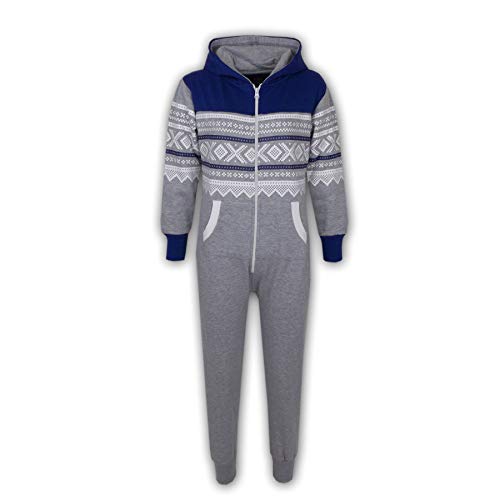 A2Z 4 Kids Unisex Kinder Aztec Snowflake Aufdruck - Onesie Aztec Royal Blue & Grey 11-12 Years von A2Z 4 Kids