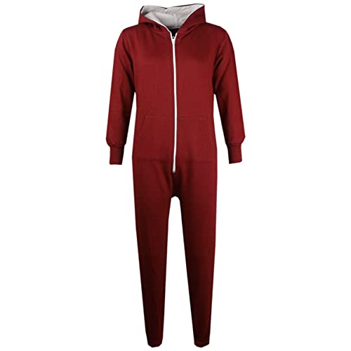 A2Z 4 Kids Unisex Kinder Mit Kapuze - Onesie Plain Colour Wine 9-10 von A2Z 4 Kids