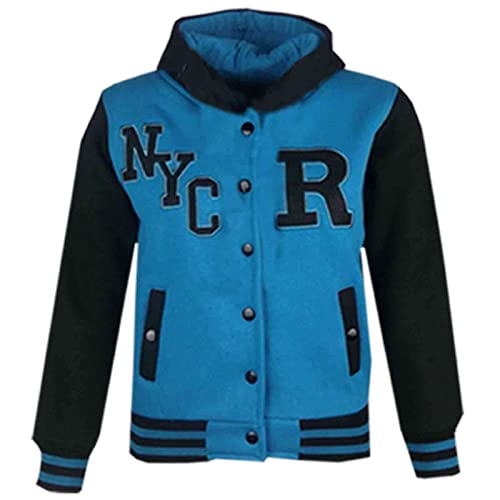 A2Z 4 Kids Unisex Mädchen Jungen Mode Mit Kapuze Kapuzenpullover Varsity - B.B Jacket NYC Turquoise 5-6 von A2Z 4 Kids