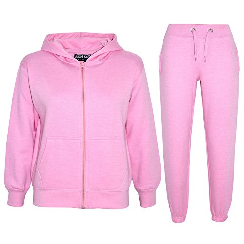 A2Z 4 Kids Unisex Plain Trainingsanzug Kapuzenpullover Mit Jogger - T.S Plain Baby Pink 5-6 von A2Z 4 Kids