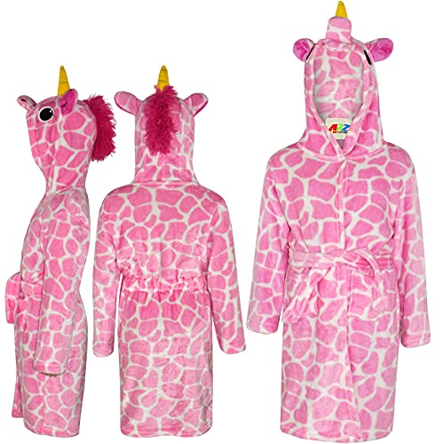 A2Z 4 Kids Unisex Super Sanft 3D Tier Detail Bademantel Dressing Kleid - Bathrobe Pink Giraffe 13 von A2Z 4 Kids