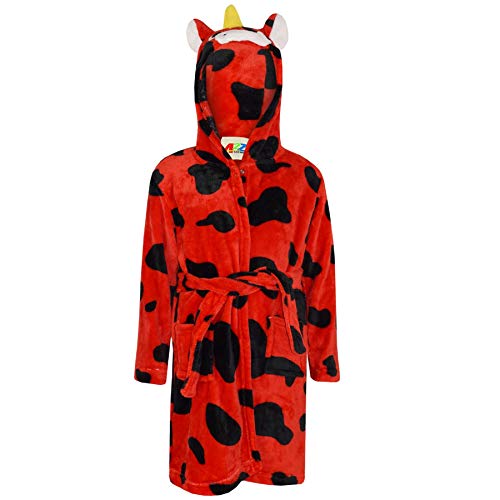 A2Z 4 Kids Unisex Super Sanft 3D Tier Detail Bademantel Dressing Kleid - Bathrobe Red Cow 7-8 von A2Z 4 Kids