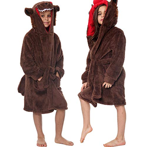 A2Z 4 Kids Unisex Super Sanft 3D Tier Detail Bademantel Dressing Kleid - Bathrobe Wolf 7-8 von A2Z 4 Kids