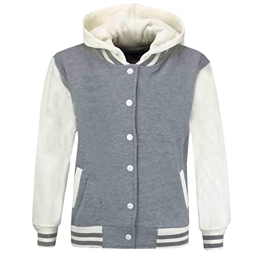 A2Z 4 Kids Unisex Zwei Taschen Kapuzenpullover - B.B Plain Hooded Jacket Grey 13 von A2Z 4 Kids