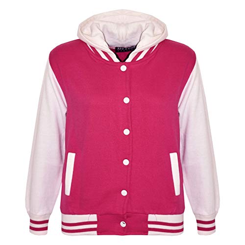 A2Z 4 Kids Unisex Zwei Taschen Kapuzenpullover - B.B Plain Hooded Jacket Pink 11-12 von A2Z 4 Kids