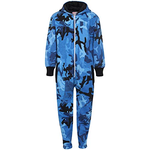 A2Z 4 Kinder® Kinder Vlies Strampelanzug Mädchen Jungen Blau Designer - Fleece Onesie A2Z Camo Blue._13 von A2Z 4 Kids