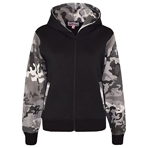 A2Z 4 Kinder Jungen Mädchen Jacken Kinder Camouflage Fleece - A2Z Camo Contrast Hoodie Charcoal 13. von A2Z 4 Kids