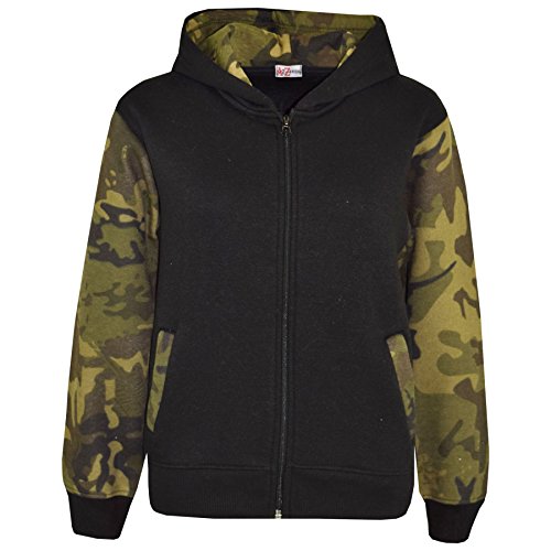 A2Z 4 Kinder Jungen Mädchen Jacken Kinder Camouflage Fleece - A2Z Camo Contrast Hoodie Green 9-10 von A2Z 4 Kids