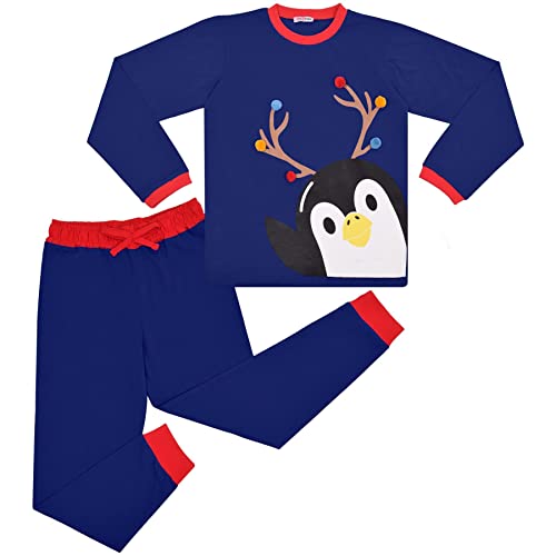 A2Z 4 Kinder Mädchen Jungen Weihnachten Kinder Schlafanzug 2-Teiliges Pinguin Set Salon Anzug - PJS 156 Royal 11-12 von A2Z 4 Kids