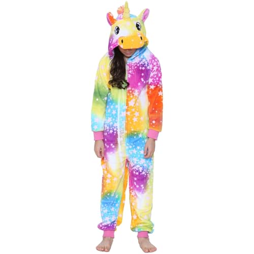 A2Z 4 Kinder Mädchen Strampler Einhorn Stern Regenbogen Pyjama Sets - E.Soft 921 Stars Print Rainbow 11-12 von A2Z 4 Kids