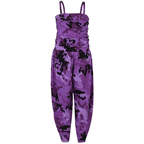 A2Z 4 Kids Mädchen Kombination Kinder einfarbige Farbe - Plain Jumpsuit Camo Purple 9-10 von A2Z 4 Kids