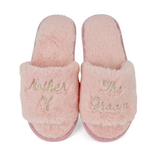 A2Z Damen Flauschige Hausschuhe Kunstpelz Offene Zehen - SLPR LDS AZ31923 Groom Pink 7/8 UK von A2Z 4 Kids