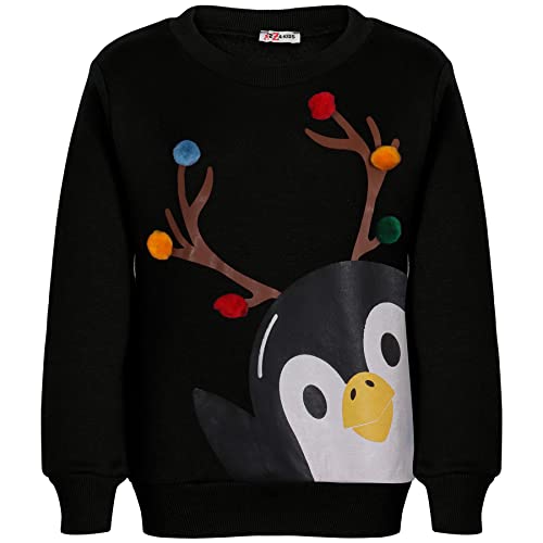 A2Z Kids Mädchen Jungs Schule - Jumper Penguin Black 2-3 von A2Z 4 Kids