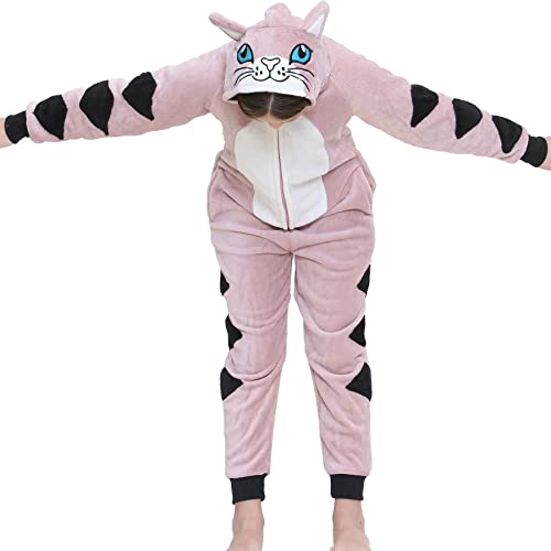 A2Z Kids Vlies Onesie One Piece Vermummt Mädchen Jungen Super Sanft - E.Soft Cat Dusty Pink._9-10 von A2Z 4 Kids