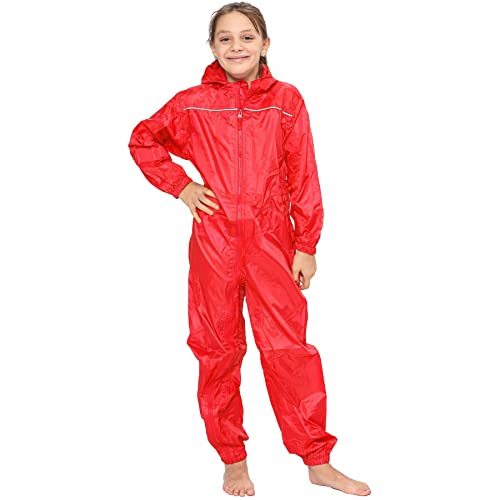 A2Z Mädchen Jungen Regenmantel Kinder Pfützenanzüge Wasserdicht Kapuzen - Rainsuit 641 Red 13 von A2Z 4 Kids