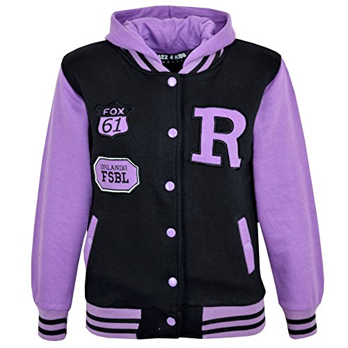 A2Z4Kids B.B Kapuzen R Fashion Fox Jacke Varsity Baseball - B.B Jacket New Fox Lilac 5-6 von A2Z 4 Kids