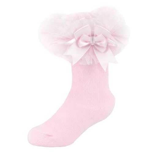 Säugling Baby Mädchen Tutu Socken Mit Verneigung Schnickschnack - Socks AZ867 Pink 6-12 M von A2Z 4 Kids