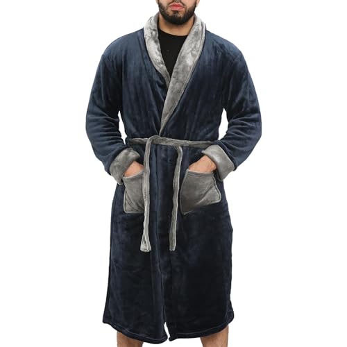 A2Z 4 Adult Vlies Bademantel Sanft Strand Bad Schwimmen - Bathrobe 122 Navy S von A2Z