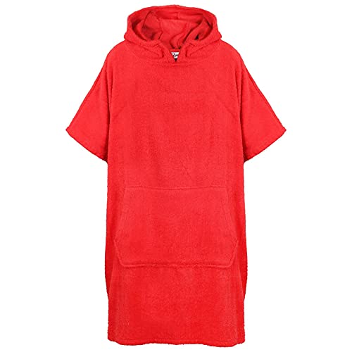 A2Z 4 Erwachsene Handtuch Poncho Bademantel Weich Damen Herren Männer Geschenk - Towel Bathrobe 128 Red L-XL von A2Z