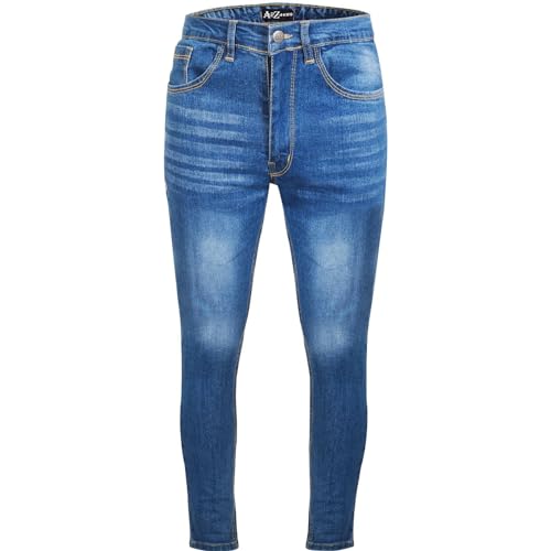 A2Z Damen-Denim-Jeans, bequem, Stretch, Skinny Hose, leicht, trendig, mittelblau, 46 von A2Z