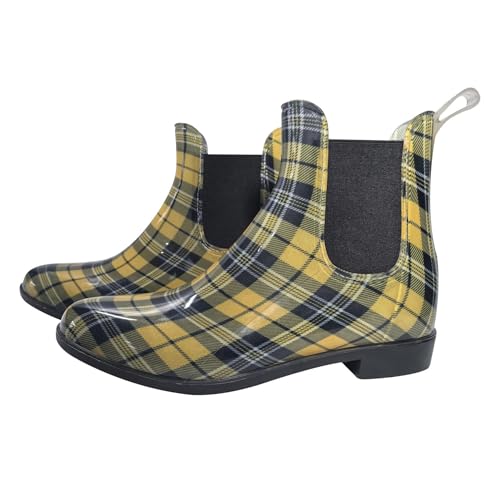 A2Z Damen-Gummistiefel, Schottenkaro, wasserdicht, Schlupflasche, rutschfest, PVC, Chelsea-Gummistiefel, Outdoor-Schule, Regenschuhe, schmutzige Spaziergänge, einfaches Überziehen, Größen 36-42, grau A2Z Damen-Gummistiefel, Schottenkaro, wasserdicht, Schlupflasche, rutschfest, PVC, Chelsea-Gummistiefel, Outdoor-Schule, Regenschuhe, schmutzige Spaziergänge, einfaches Überziehen, Größen 36-42, grau von A2Z
