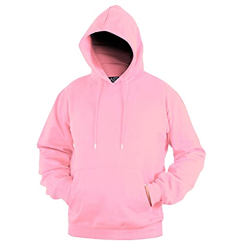 A2Z Herren Vlies Kapuzenpullover Zur Seite Fahren - Plain Sweatshirt Baby Pink 4XL von A2Z